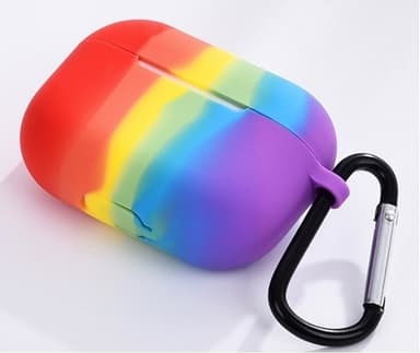 Silikonskal med krok till Airpods Pro, Regnbåge