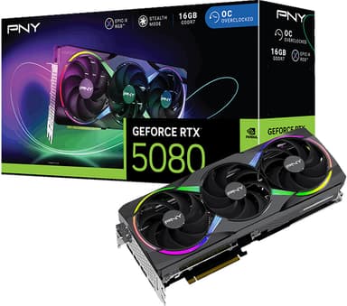PNY GeForce RTX 5080 16GB ARGB 3X OC grafikkort