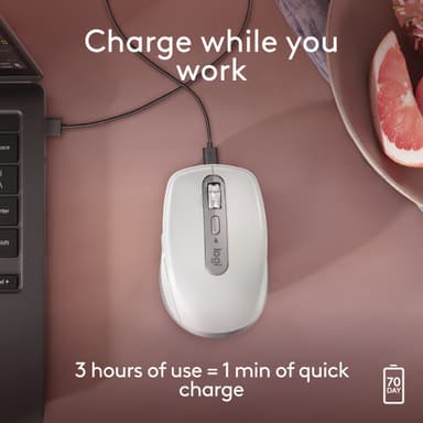 Logitech MX Anywhere 3S för Mac trådlös mus (Pale Grey)