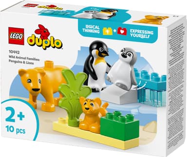 LEGO DUPLO Town Vilda djurfamiljer: Pingviner och lejon 10442