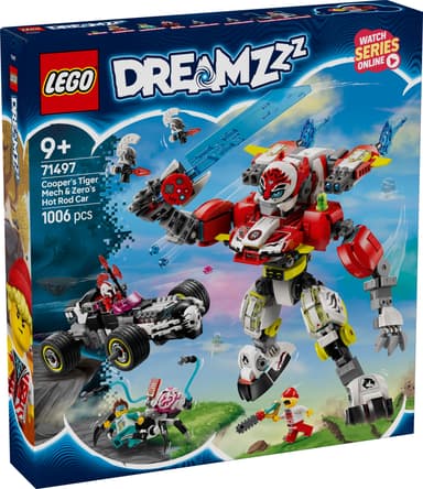 LEGO DREAMZzz Coopers tigerrobot och Zeros hot rod-bil 71497