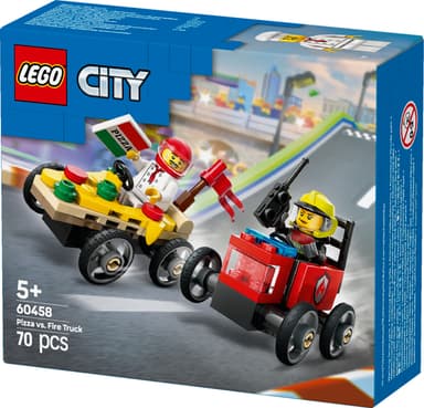 LEGO City Pizzabil mot brandbil – racingpaket 60458