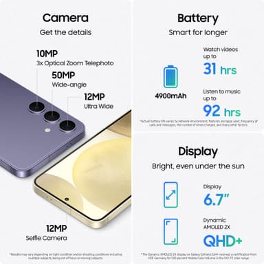 Samsung Galaxy S24 Plus 5G smartphone 12/256GB Cobalt Violet RDU