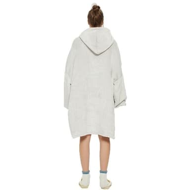 Oversized hoodie i ljusgrått med känguruficka och luva - Ljusgrå