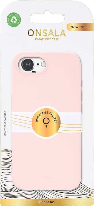 Onsala iPhone 16E Silicone fodral (rosa)