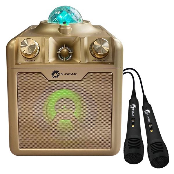 N-Gear Disco Star 710 karaokehögtalare med Bluetooth och laserljusshow - Guld