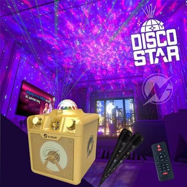 N-Gear Disco Star 710 karaokehögtalare med Bluetooth och laserljusshow - Guld