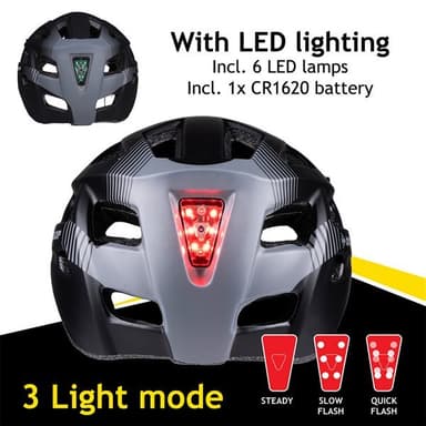 Dunlop Cykelhjälm med LED 58-61cm