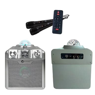 N-Gear Disco Star 710 karaokehögtalare med Bluetooth och laserljusshow - Silver