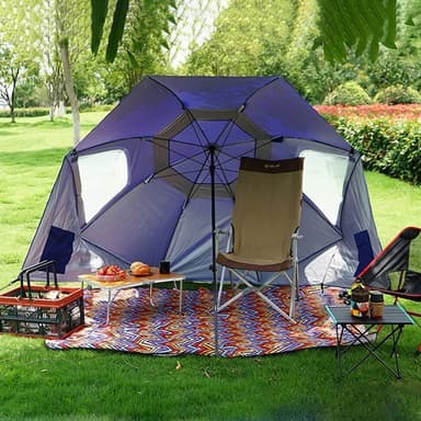 XXL Strandparasoll med UV-skydd & Vindskydd