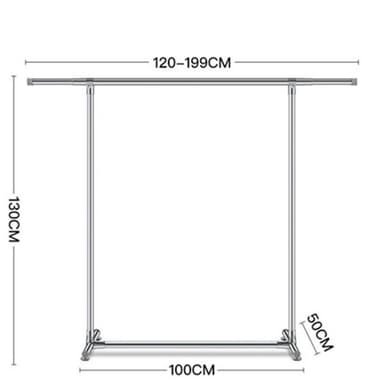 Teleskopisk klädställning 120 - 200 cm