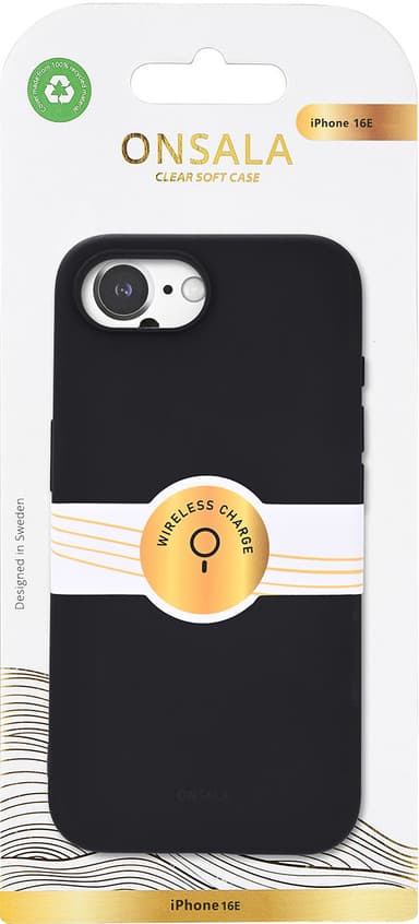 Onsala iPhone 16E Silicone fodral (svart)