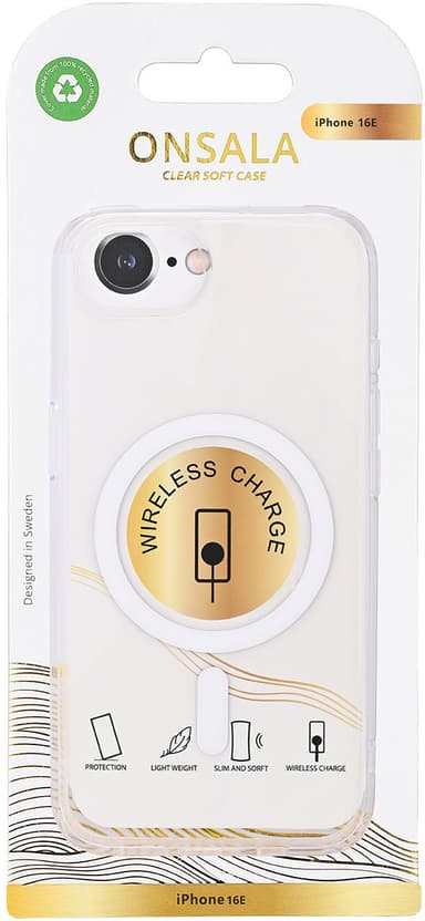 Onsala iPhone 16E MagSafe TPU fodral (genomskinligt)
