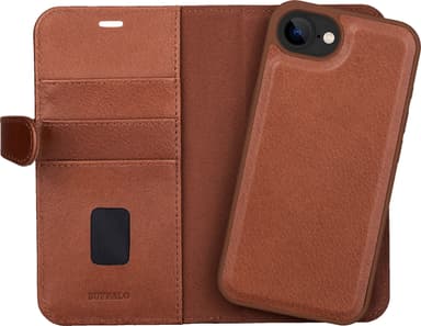 Buffalo iPhone 16E 2-i-1 plånboksfodral (brunt)