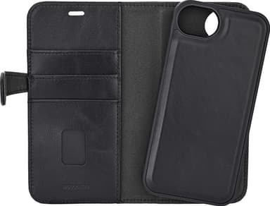 Buffalo iPhone 16E 2-i-1 plånboksfodral (svart)