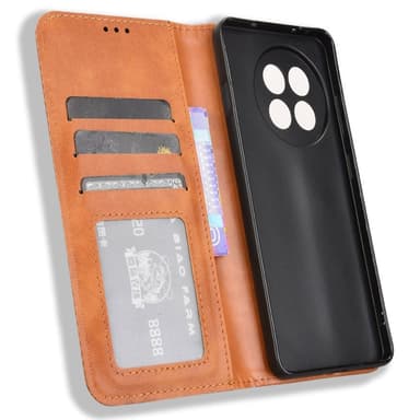 SKALO OnePlus 13R Embossed Premium Plånboksfodral - Brun