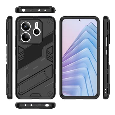 SKALO Xiaomi Redmi Note 14 5G Armor Hybrid Punk Skal - Svart