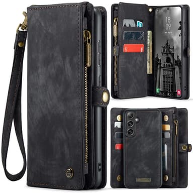 CaseMe Samsung S25+ 008 BIg Wallet 2in1 Magnet Plånboksfodral - Svart