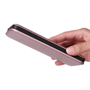 SKALO OnePlus 13 Carbon Fiber Plånboksfodral - Roséguld