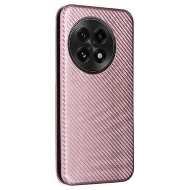 SKALO OnePlus 13 Carbon Fiber Plånboksfodral - Roséguld