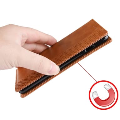 SKALO OnePlus 13R Embossed Premium Plånboksfodral - Brun
