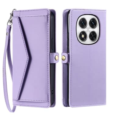 SKALO Xiaomi Redmi Note 14 Pro 5G PU-Läder Envelope Plånboksfodral - Lila