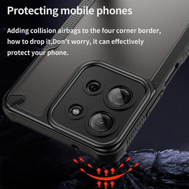 SKALO Motorola Moto G75 5G Armor Hybrid Frosted Skal - Svart