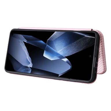 SKALO OnePlus 13 Carbon Fiber Plånboksfodral - Roséguld