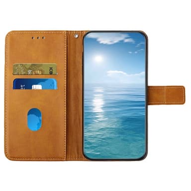 SKALO Xiaomi Redmi Note 14 5G PU-Läder Plånboksfodral - Ljusbrun