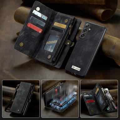CaseMe Samsung S25+ 008 BIg Wallet 2in1 Magnet Plånboksfodral - Svart