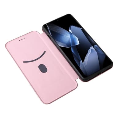 SKALO OnePlus 13 Carbon Fiber Plånboksfodral - Roséguld