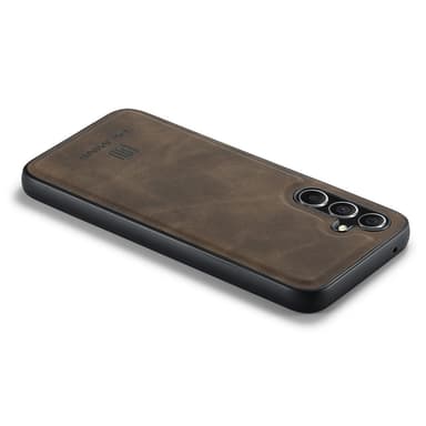 DG MING Samsung S25 Premium PU-Läder Hybrid Skal - Mörkbrun