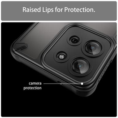 SKALO Motorola Moto G75 5G Armor Hybrid Frosted Skal - Svart