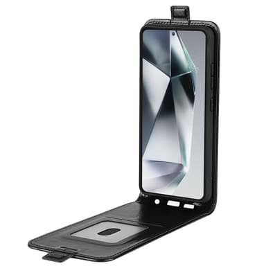 SKALO Samsung S25 Ultra Vertical Flip PU-Läder Plånboksfodral - Svart