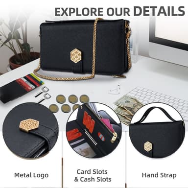 SKALO Xiaomi Redmi Note 14 5G Big Wallet Cross Texture Plånboksfodral - Svart
