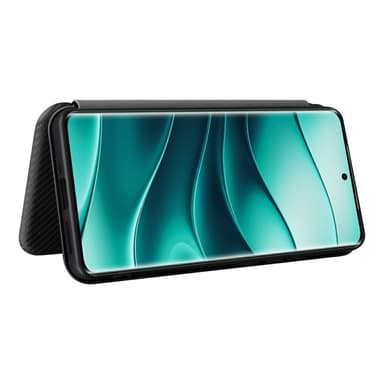 SKALO Xiaomi Redmi Note 14 Pro 5G Carbon Fiber Plånboksfodral - Svart