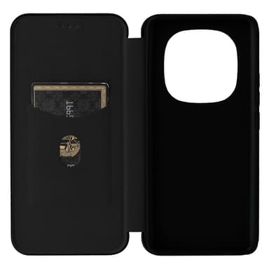 SKALO Xiaomi Redmi Note 14 Pro 5G Carbon Fiber Plånboksfodral - Svart