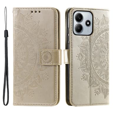 SKALO Xiaomi Redmi Note 14 5G Mandala Plånboksfodral - Guld