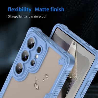 SKALO Samsung S25 Ultra Armor Hybrid Frosted Skal - Blå
