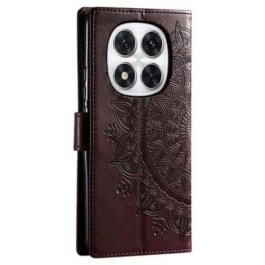 SKALO Xiaomi Redmi Note 14 Pro 5G Mandala Plånboksfodral - Brun