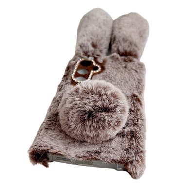 SKALO Samsung S25 3D Fluffy Bunny Skal - Rosa