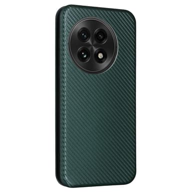 SKALO OnePlus 13 Carbon Fiber Plånboksfodral - Grön