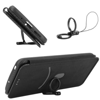 SKALO Xiaomi Redmi Note 14 Pro 5G Carbon Fiber Plånboksfodral - Svart