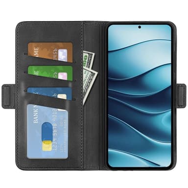 SKALO Xiaomi Redmi Note 14 5G Premium ID Plånboksfodral - Svart