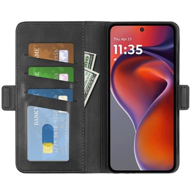 SKALO Motorola Moto G15 4G Premium ID Plånboksfodral - Svart