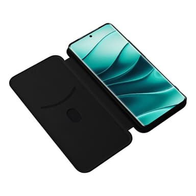 SKALO Xiaomi Redmi Note 14 Pro 5G Carbon Fiber Plånboksfodral - Svart