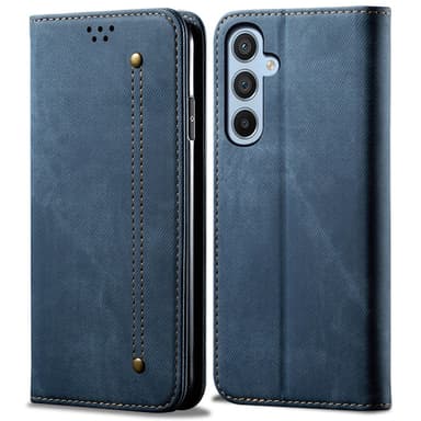 SKALO Samsung S25+ Jeans Plånboksfodral - Blå