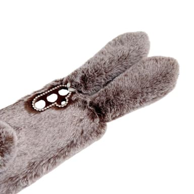 SKALO Samsung S25 3D Fluffy Bunny Skal - Rosa