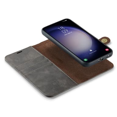 DG MING Samsung S25 2-i-1 Magnet Plånboksfodral - Grå