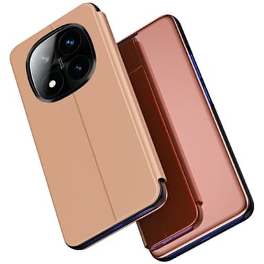 SKALO Xiaomi Redmi Note 14 Pro+ 5G Clear View Plånboksfodral - Roséguld